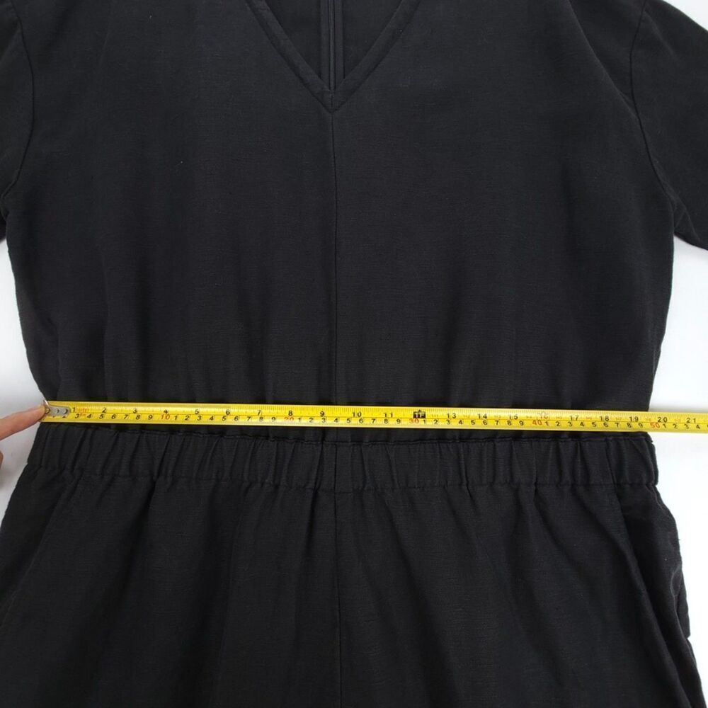 NEW Eileen Fisher Woman Tencel & Organic Linen Slub Jumpsuit Wide Leg Black 1X - Picture 4 of 11